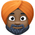 👳🏿‍♂️ man wearing turban: dark skin tone display on Facebook